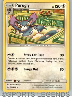 2019 pokemon Unbroken Bonds rare Purugly 160/214 - Image 1