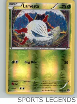 2016 pokemon Steam Seige reverse holo Larvesta 14/114 - Image 1