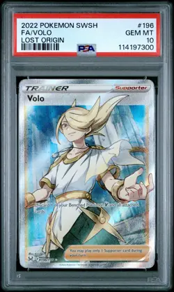 2022 POKEMON SWORD & SHIELD LOST ORIGIN #196 FULL ART/VOLO PSA 10 - Image 1