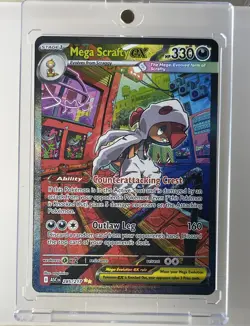 ✨Pokemon Mega Scrafty EX 285/217 Ascended Heroes Full Art Holo Never-Played NM - Image 3