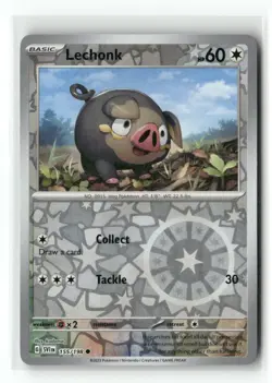 Lechonk 155/198 Common Scarlet & Violet Pokemon Reverse Holo Near Mint - Image 1