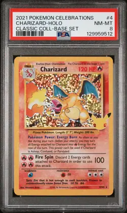 2021 POKEMON CELEBRATIONS CLASSIC COLL #4 CHARIZARD-HOLO PSA 8 - Image 1
