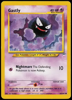 Gastly 65/105 Common Neo Destiny Pokemon Card - Image 1