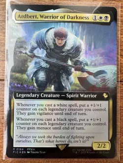 Magic MTG Final Fantasy - Ardbert, Warrior of Darkness EXTENDED ART FOIL 0164 - Image 1