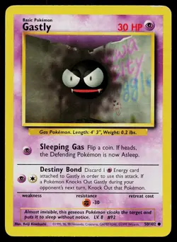 Pokemon Card Base Set Unlimited Gastly 50/102 Common - Image 1