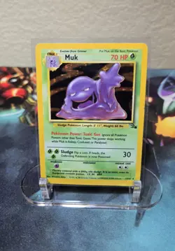 Pokemon TCG Muk Unlimited Jungle Holo Rare Card 13/62 Fossil MP - Image 1