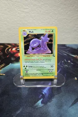 Pokemon TCG Muk Unlimited Jungle Holo Rare Card 13/62 Fossil MP - Image 2