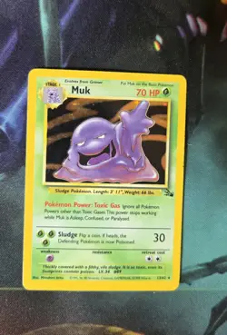 Pokemon TCG Muk Unlimited Jungle Holo Rare Card 13/62 Fossil MP - Image 4