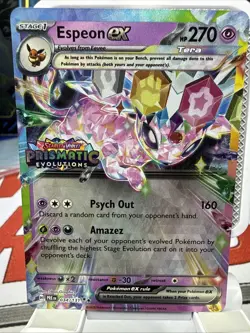 Pokemon TCG Espeon EX Prismatic Evolutions Promo Card 034/131 Stamped - Image 1
