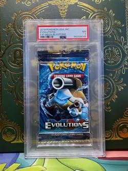 Pokemon TCG XY Evolutions Booster Pack Blastoise Art PSA 7 Near Mint 2016 - Image 1