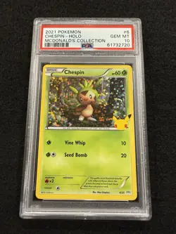 Pokemon Chespin Holo #6 from Mcdonald's Collection 2021 in a PSA 10 !! - Image 1