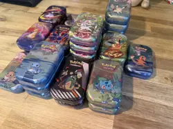 x27 Empty Pokemon Mini Tin Bundle - variousPrismatic, Mega Heroes, Kanto Friends 820650803857 - Image 3