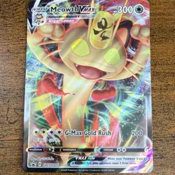 Pokemon Meowth VMAX Promo SWSH005 Sword & Shield Holo 300 HP G-Max Gold Rush - Image 1