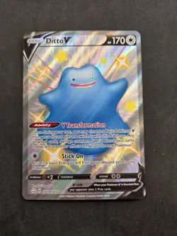 Pokemon Ditto V SV118/SV122 Shining Fates Shiny Vault Holo Rare Basic 170 HP - Image 1