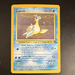Pokemon TCG Lapras 10/62 Fossil Holo Rare Unlimited 80 HP 1999 WOTC Ken Sugimori - Image 1