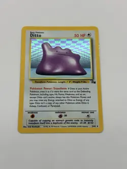 Pokemon Ditto Fossil Base Set 3/62 Holo (MP) - Image 1