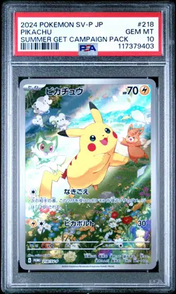 2024 POKEMON JAPANESE SV-P PROMO #218 PIKACHU PSA 10 - Image 1