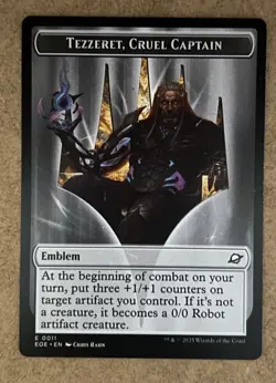 Robot / Emblem - Tezzeret, Cruel Captain Double-Sided Token (0011) EOE - NM MTG - Image 1