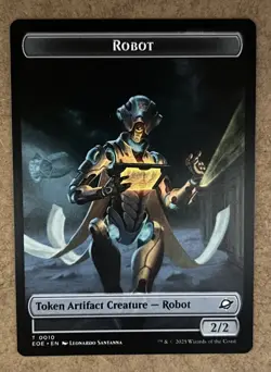 Robot / Emblem - Tezzeret, Cruel Captain Double-Sided Token (0011) EOE - NM MTG - Image 2