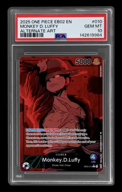 Monkey.D.Luffy EB02-010(Alt Art) Extra Booster Anime 25th Collection Foil PSA 10 - Image 1