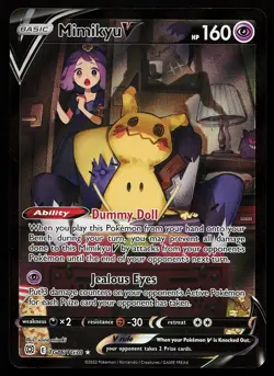 Mimikyu V TG16/TG30 Ultra Rare Brilliant Stars Trainer Gallery Pokemon Card - Image 1