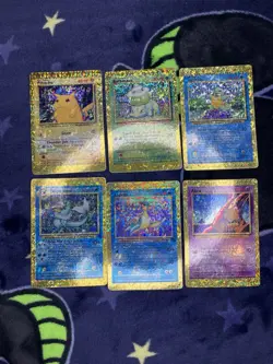Pokemon Card Base Set Vending Sticker Holo Prism Vintage Lot Pikachu 6 Card Lot - Image 1