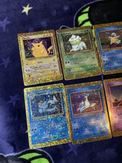 Pokemon Card Base Set Vending Sticker Holo Prism Vintage Lot Pikachu 6 Card Lot - Image 2