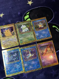 Pokemon Card Base Set Vending Sticker Holo Prism Vintage Lot Pikachu 6 Card Lot - Image 3