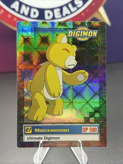 Digimon Animated Series 1999 Trading Card Bandai Holo Prism Monzaemon #27 U2/8 - Image 1