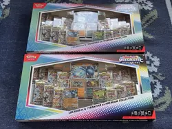 2 Pokemon TCG Prismatic Evo Lucario Tyranitar Ex Premium Collection Sealed Boxes - Image 1