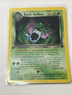 Pokemon TCG Dark Golbat 7/82 Team Rocket 1st Edition Holo - Image 1