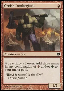 MTG NM English ORCISH LUMBERJACK NM Heroes vs Monsters - Image 1