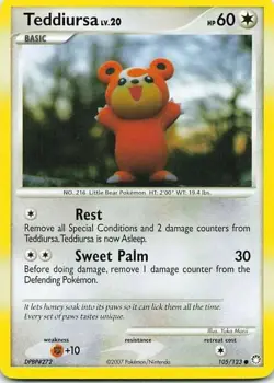 Teddiursa 105/123 Diamond & Pearl Common NM Pokemon TCG - Image 1