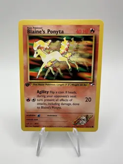 1st Edition Blaine's Ponyta 63/132 Gym Heroes Common Pokemon TCG Ken Sugimori - Image 1