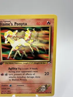 1st Edition Blaine's Ponyta 63/132 Gym Heroes Common Pokemon TCG Ken Sugimori - Image 3