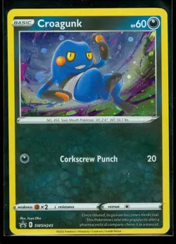 Pokemon CROAGUNK SWSH245 - Lost Origin - RARE COSMOS HOLO PROMO - MINT - Image 1