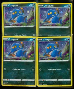 Pokemon CROAGUNK SWSH245 - Lost Origin - RARE COSMOS HOLO PROMO - MINT - 4X - Image 1