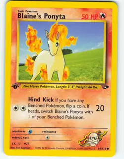 Blaine's Ponyta - 1st Edition - 64/132 Gym Challenge - Pokemon TCG - 2000 - Image 1