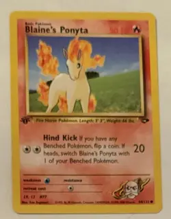 Pokemon TCG Blaine’s Ponyta #64/132 Non Holo 1st Edition Vintage 1999-2000 - Image 1