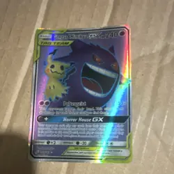 Pokemon Gengar & Mimikyu GX Full Art Ultra Rare TAG TEAM Holo Team Up 164/181 - Image 1