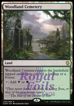 Woodland Cemetery 1x FOIL DOM MTG Dominaria Rare MINT black green land - Image 1