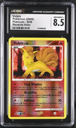 CGC 8.5 NM/MINT+ Vulpix SH6 Platinum Reverse Holo Pokemon Card - Image 1