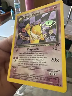 Pokemon Dark Hypno Holo Rare TCG Card 1st Edition 9/82 Nm Team Rocket - Image 2