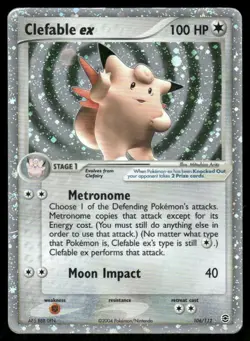 Pokemon Cards Clefable ex 106/112 FireRed & LeafGreen Holo EX Rare DMG *CREASES* - Image 1