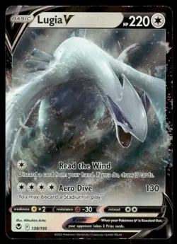 Pokemon Cards Lugia V 138/195 Silver Tempest Holo V Rare LP - Image 1