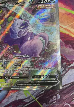 2021 Pokemon SWSH Chilling Reign Galarian Slowking V #179/198 - Image 4