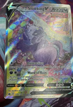 2021 Pokemon SWSH Chilling Reign Galarian Slowking V #179/198 - Image 5