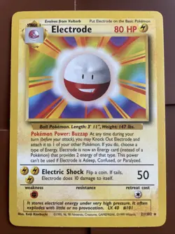 1999 Pokemon Game Electrode 21/102 Base Set - Image 1