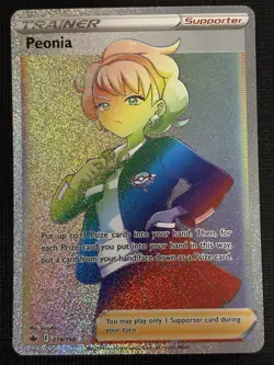 2021 POKEMON CHILLING REIGN PEONIA 219/198 SECRET RARE RAINBOW TRAINER - Image 1