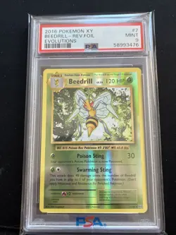 Pokemon XY Evolutions Beedrill 7/108 Reverse Holo Foil Rare PSA 9 MINT - Image 1